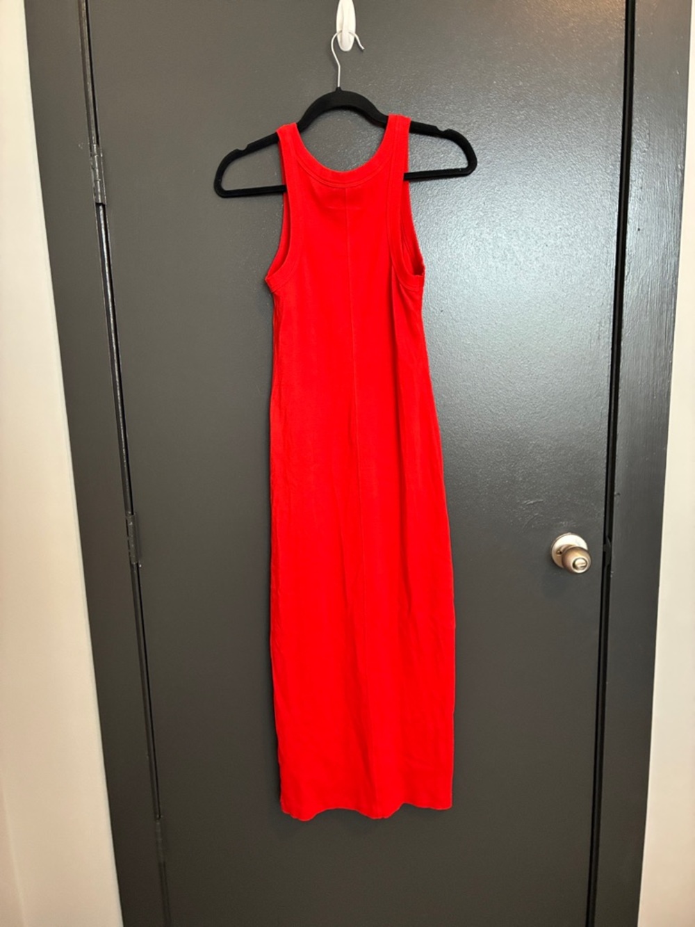 Alex Mill Everyday Rib Stretch Cotton Midi Tank Dress Red Dress Sz S - Picture 9 of 11